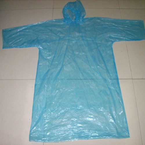 blue color light raincoat with sleeve