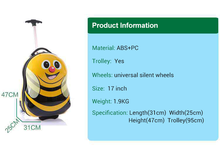 Children Abs PC Trolley Travelling Case