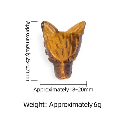 Gemstone Engraved Wolf Pendant Ornament Natural Stone 1.0Inch Wolf Head Handmade Craved Animal Ornament