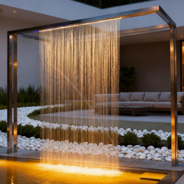 Fonte de água decorativa para uso externo em jardim LED