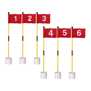 3Foot Fiberglass 2-Section Mini Golf Flagsticks - 6-Pack for Backyard