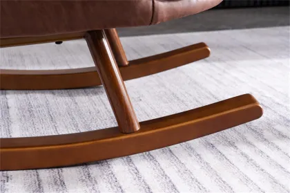 Mid-century Modern Style Rocking Chair with Removable Cover and Reclining Feature