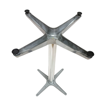 Polished Cast Aluminum Small Four Star Table Base D580xH720mm Flat Back Outdoor Commercial Furniture for Cafe Restaurant Patio