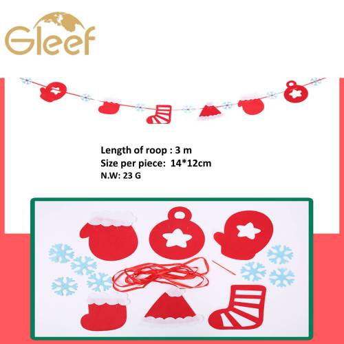 Button Up Educational Toys needle punched non-woven felt Christmas flags hanging flags Supplier