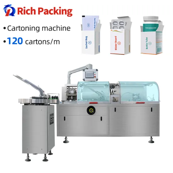 Automatic Cartoning Machine for Sachet, Tube, Bottle Packing - 125 Cartons/Min