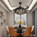 Novel retractable crystal ceiling fan lights