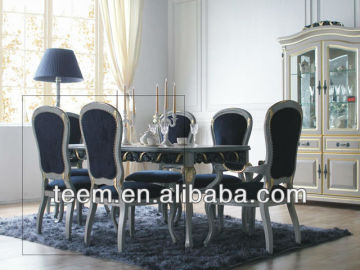 2013 European luxury antique furniture dining room solid wood fabric dining chair