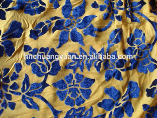 New fashion design 63polyester 30nylon 7lyera burn out print velvet fabric for dress