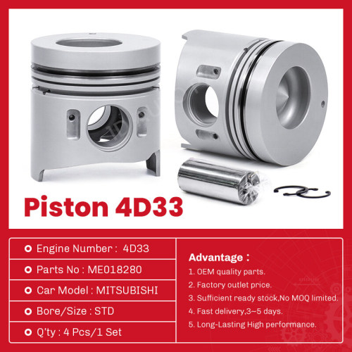 مجموعة المكبس ذات الجودة الأصلية 4D33 ME018280 لمحرك MITSUBISHI
