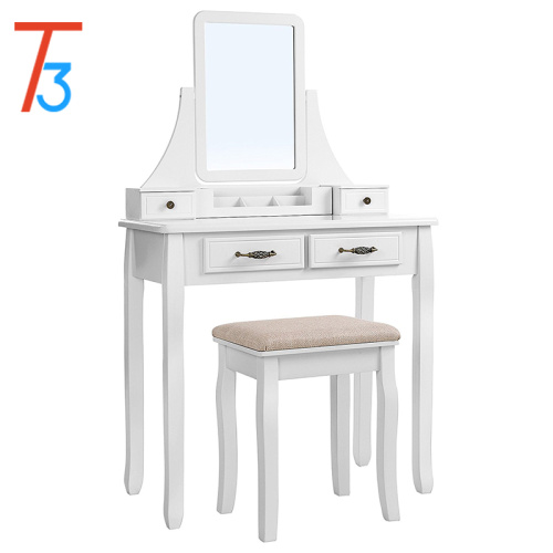 Dressing Table Dressing Table with Mirror and Stool White Manufactory