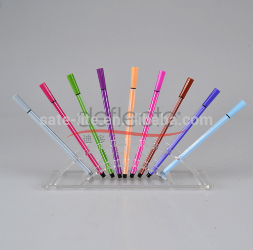 Rainbow Pen Display Stand Premium 9 Pen Clear Acrylic Display Stand Holder Rack