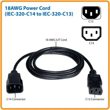 High Quality 1.2 Meter IEC320 C13 to C14 Flat Iron Power Cord