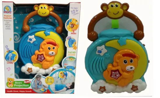 Rotating projection moon bears with light