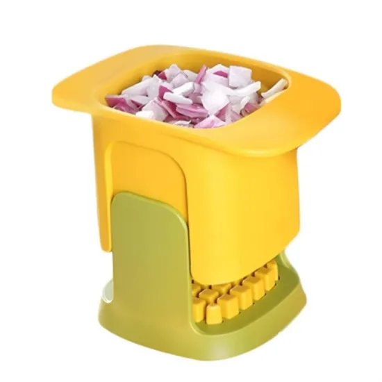 Professional Y419-1 2-in-1 Vegetable Chopper: Dicing & Slitting with Stainless Steel Mandoline Slicer - Manual Vegetable Cutting Tool