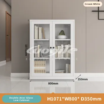 Double Door Glass Steel Storage Unit