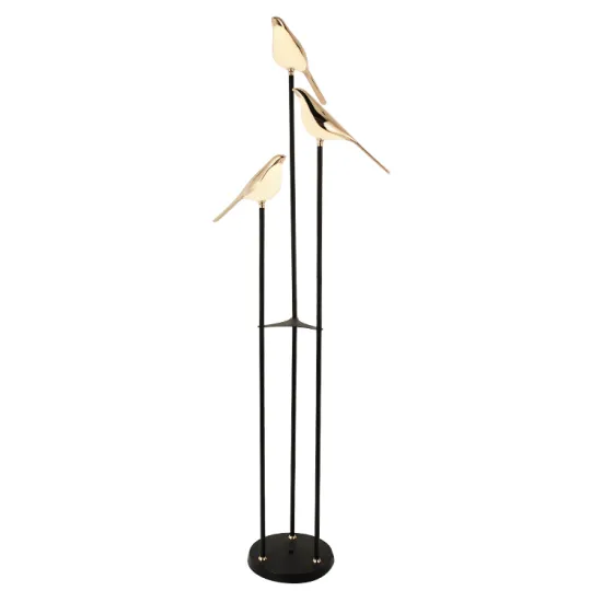 European Luxury Bird Theme LED Standing Floor Lamp for Villa Living Room