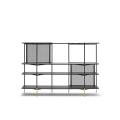 Stainless Steel Black Painted Iron Bookcase Stainless Steel Black Painted Titanium Iron Bookcase Factory