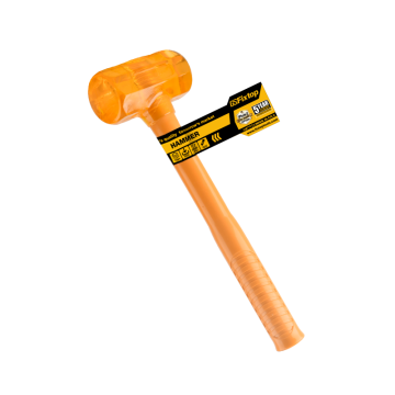 White Rubber Mallet Hammer 340g Head Ordinary Rubber Material Yellow PP Black TPR Wooden Handle
