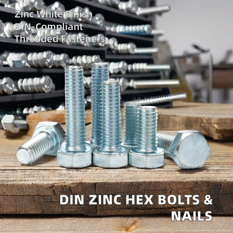 Hot Dip Galvanized Steel Hexagon Head Bolts Screws & Nails-DIN Standard Plain Finish Hex Bolt