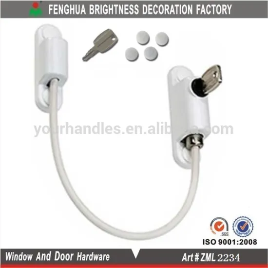 White window restrictor,Sliding window Safety Cable Lock with key