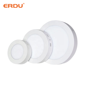 ERDU Simple Round Square LED Panel Lights - 6w 12w 24w Ceiling Surface Mount