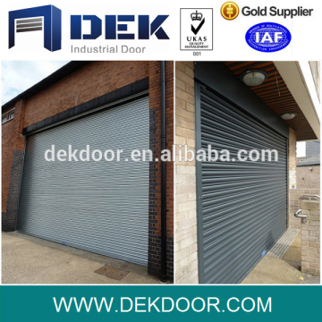 Garage door and side door shutter with vision slats in top sections
