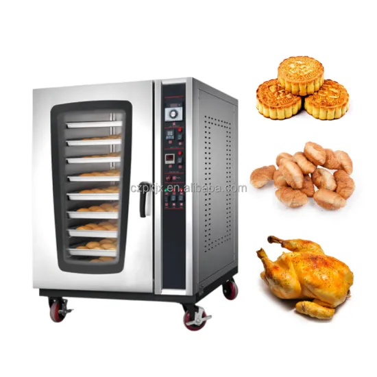 Industrial Gas Convection Oven: 5 Tray Rotary Pizza Bakery Oven