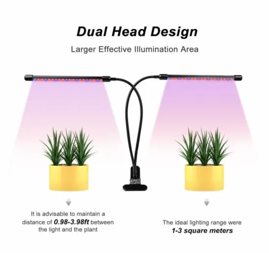 Dual head hydroponic plant led grow lamps