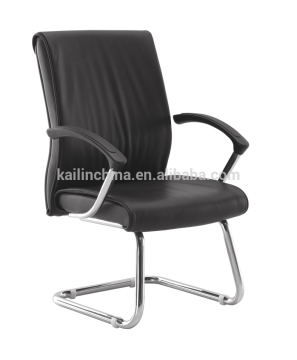 H 625C good quality BIFMA middle back support general leather SS leg factory sell customized made green material office chair