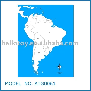 Montessori Toys - NEW South America Control Map - Labeled (ATG0061)