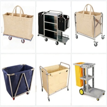 Hotel Housekeeping Linen Cart with Dual Storage Compartments