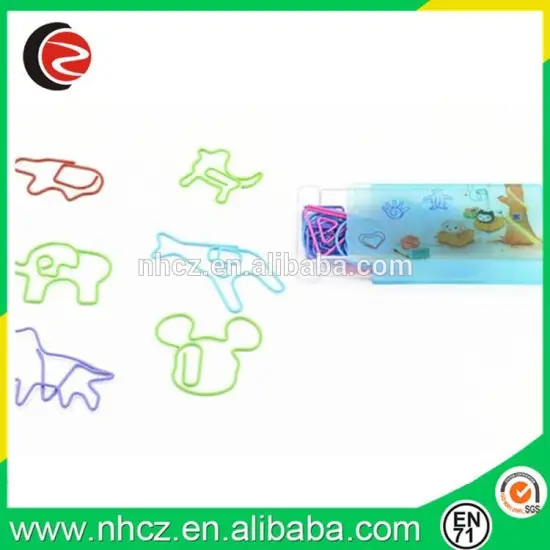 Shape paper clips in plastic push box