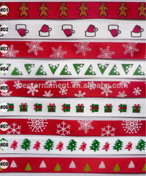 Mixed christmas designs satin ribbon