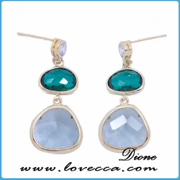 New arrival Alloy copper glass stone earrings fancy earrings for party girls
