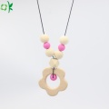 Fashion Baby Silicone Teether Necklace Chew Bead