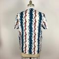 Multicolor Striped Cotton Short Sleeve Shirt for Men