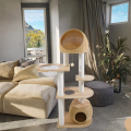 Cat Tree House Indoor Solid Wood Luxury Tower Scratcher Modern Climbing Condo Comfortable Sleeping Platform Carton Customized
