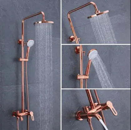 Reliably Sealing Perfect Quality Shower Set Rose Gold