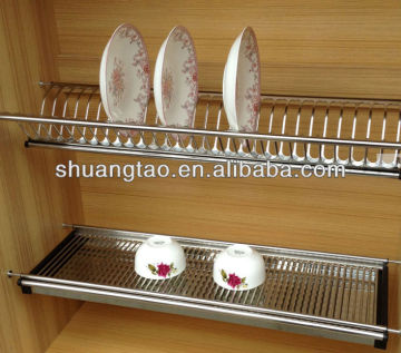 Wall-Mounted Stainless Steel Dish Rack and Drainer for Kitchen Cupboard