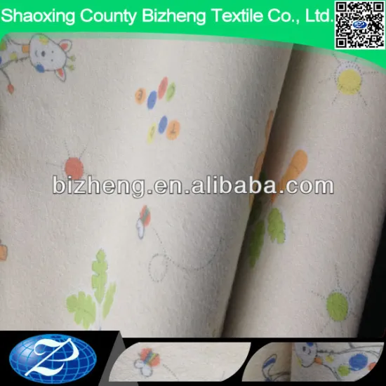 Print waterproof cotton flannel fabric for baby nappy pad