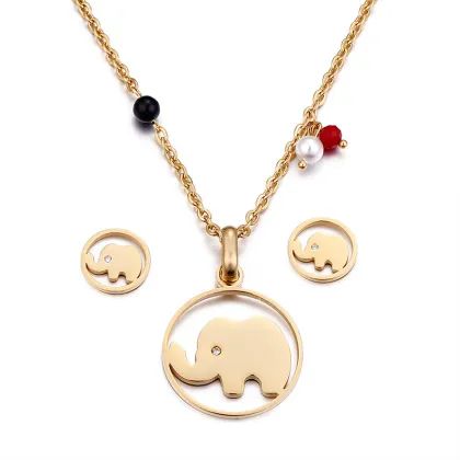 Fashion cartoon animals thailand elephant jewelry set