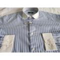 Hombres causales Y/D Poplin Club Collar Camisa larga