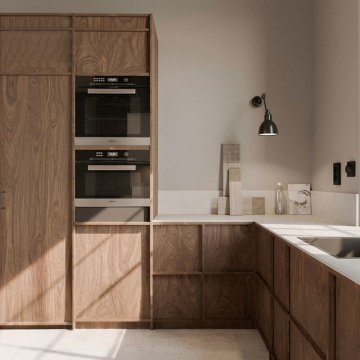 Custom Wabi-Sabi Kitchen Cabinets for Small Houses: Island Counter Assembly & Design