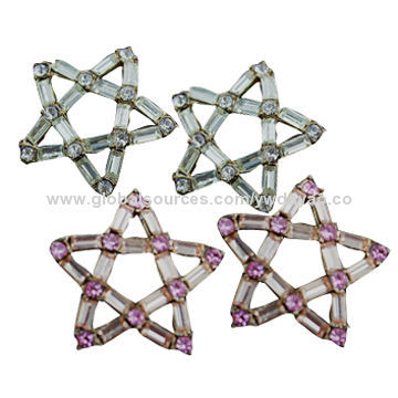 Five-Pointed Star Rhinestone Stud Earrings