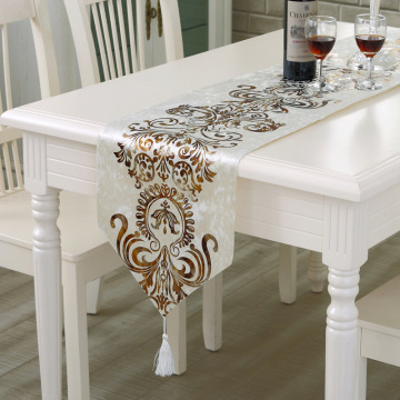 Macrame Gold Stamped Luxury Christmas and Wedding Table Runner