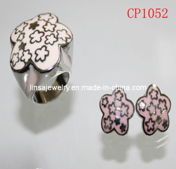2013 Fashion Flower Design 316L Stainless Steel Jewelry Set (CP1052)