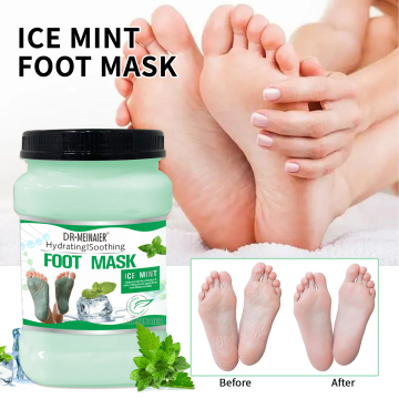 Natural Plant Essence Ice Mint Foot Mask: Hydrating, Soothing & Exfoliating Foot Scrub