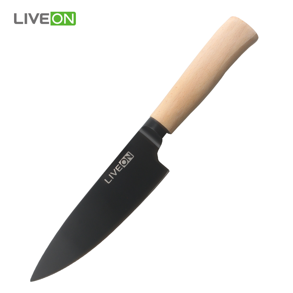 Cuchillo de cocinero de mango de madera de haya de 6 pulgadas