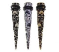 Skull Relief Skeleton Acrylic Extender Ear Taper