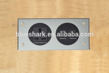 Eu Socket Aluminium Alloy Furniture Power Outlets